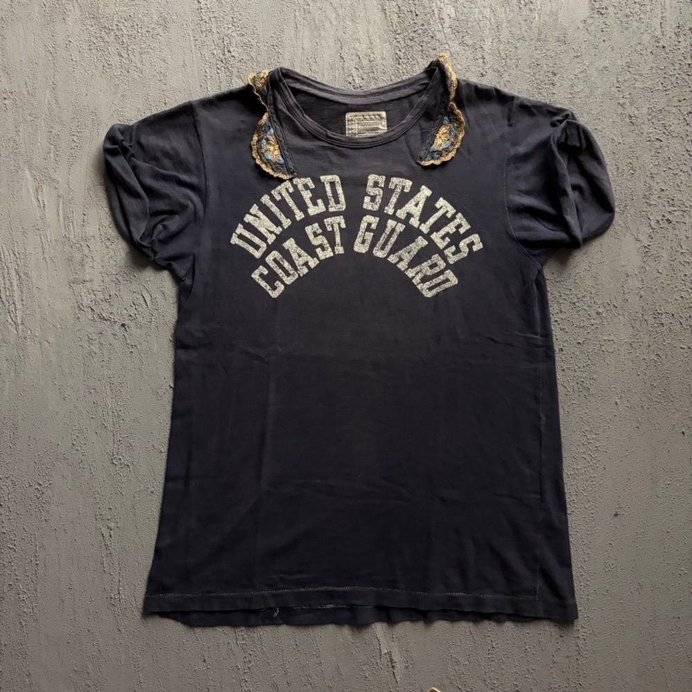 Go To Hollywood‎ Shirt Medium Blue Baby Tee Women's 160CM Denim & Dungaree